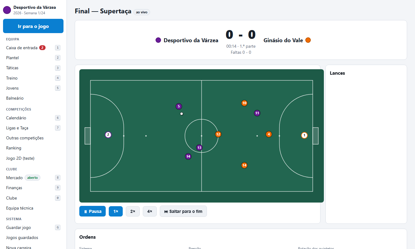 Jogo ao vivo em 2D